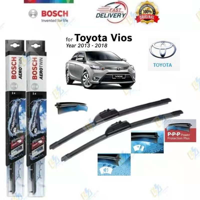 Bosch Aerotwin Retrofit U Hook Wiper Set for Toyota Vios NCP150 YEAR