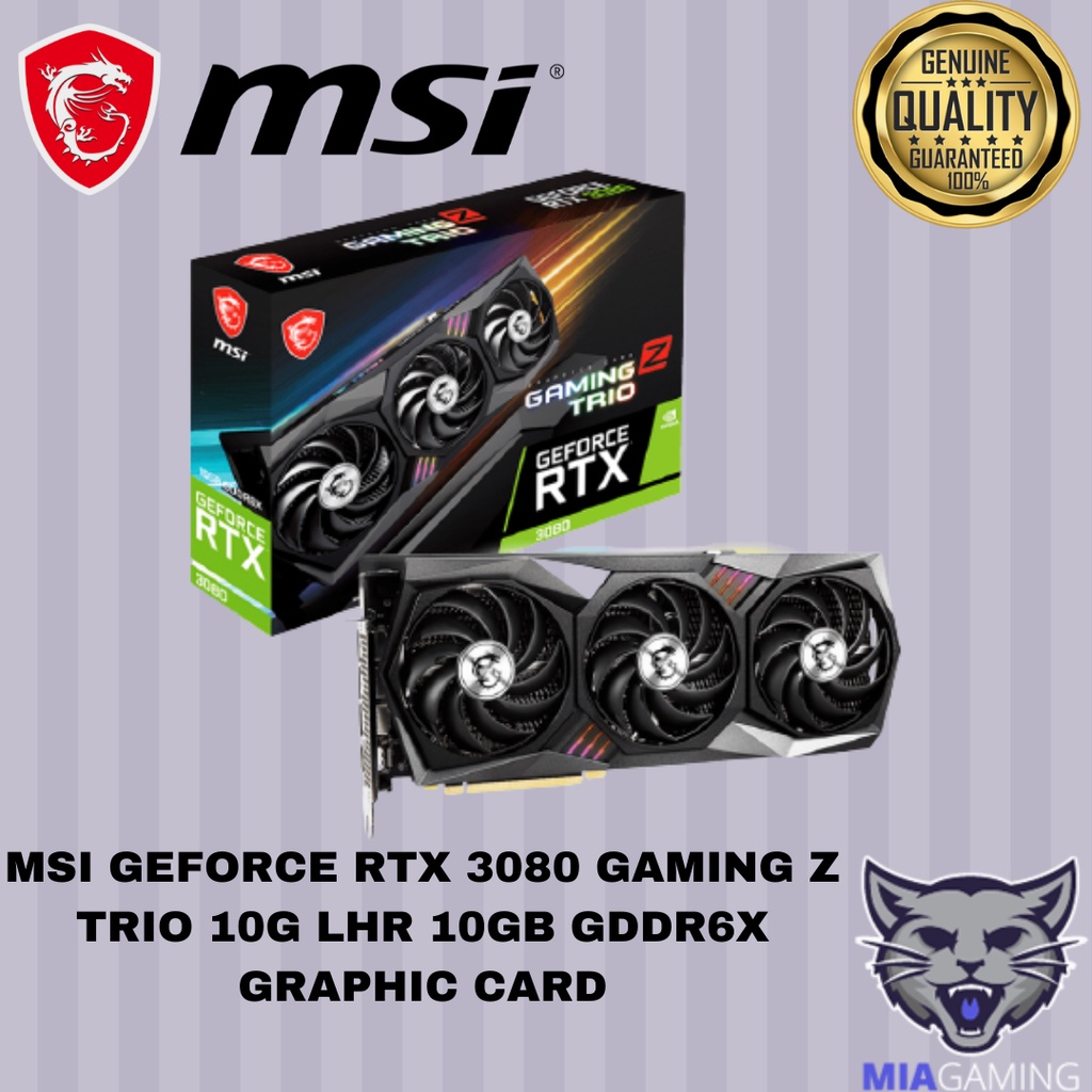 Msi Geforce Rtx 3080 Gaming Z Trio 10g Lhr 10gb Gddr6x Graphic Card