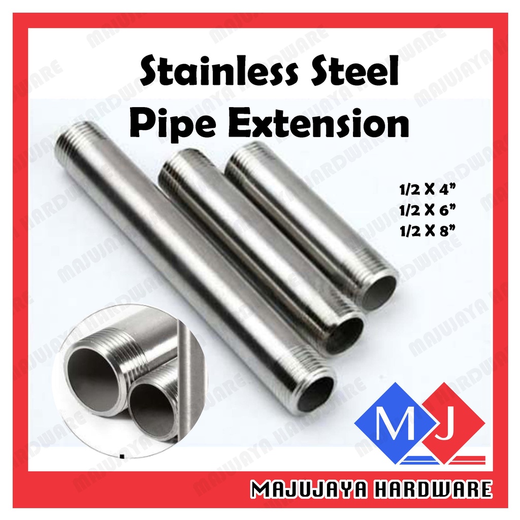 1/2" Stainless Steel Male Thread Pipe Connector Threaded Pipe End