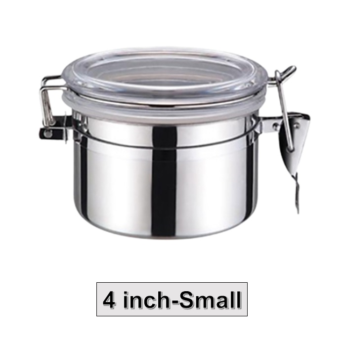 🌹[Local Seller] EXTRA GIFT DELETE OK NEWVIPPIE Stainless Steel Airtight Sealed Canister Coffee Bean Metal Food Storage 