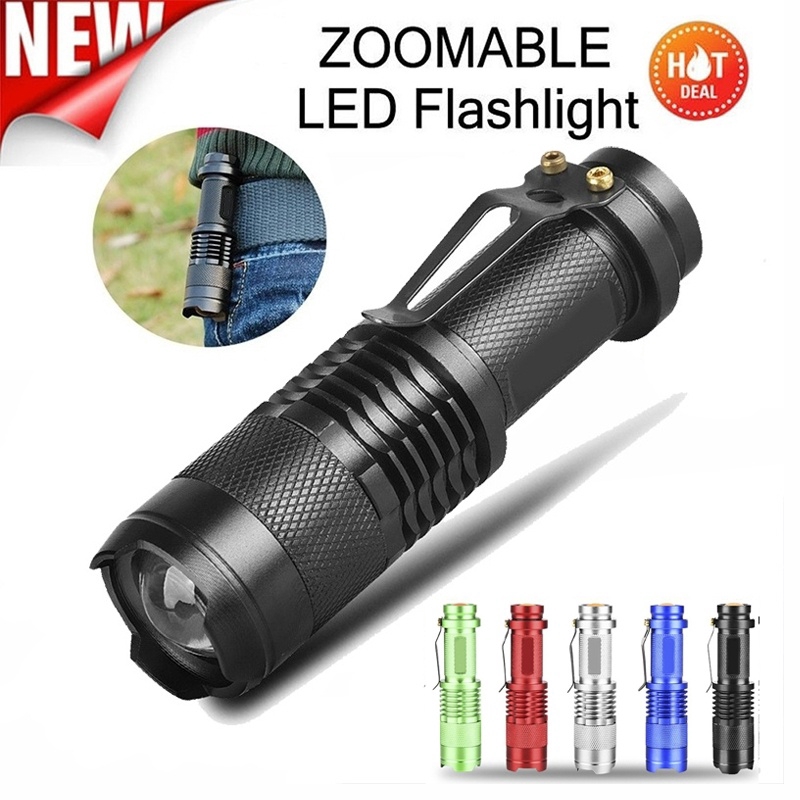 New 5000LM  Q5 AA/14500 LED 3 Modes ZOOMABLE Focus Flashlight Torch Light US 