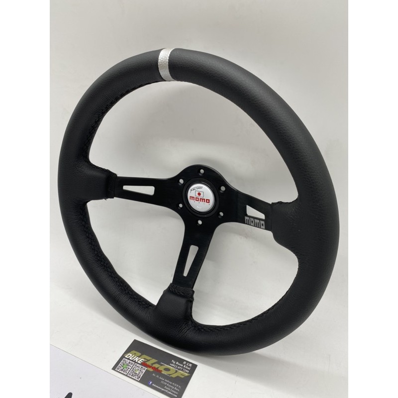 Momo Full Speed Steering Wheel White Momo Logo With Japan Logo Design Universal Momo Racing Deep Steering Wheel 13 5inch Shopee Malaysia