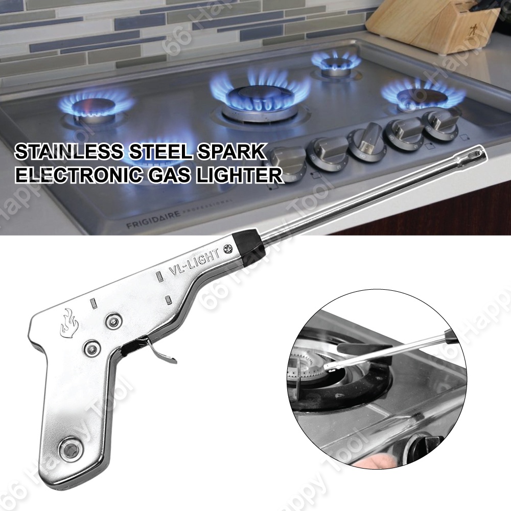 Stainless Steel Spark Electronic Gas Stove Lighter Torch 270mm Batteryless No Fuel Kitchen Tool Pemetik Api Dapur