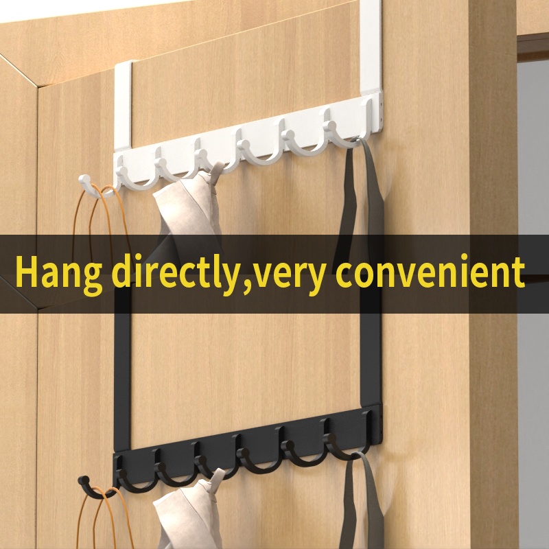 Duty Build ()Door Hanger Clothes Hook Bedroom Ajustable Metal Aluminum Wall No Drill Anti Scratch Rust Bathroom Invi - Image 2