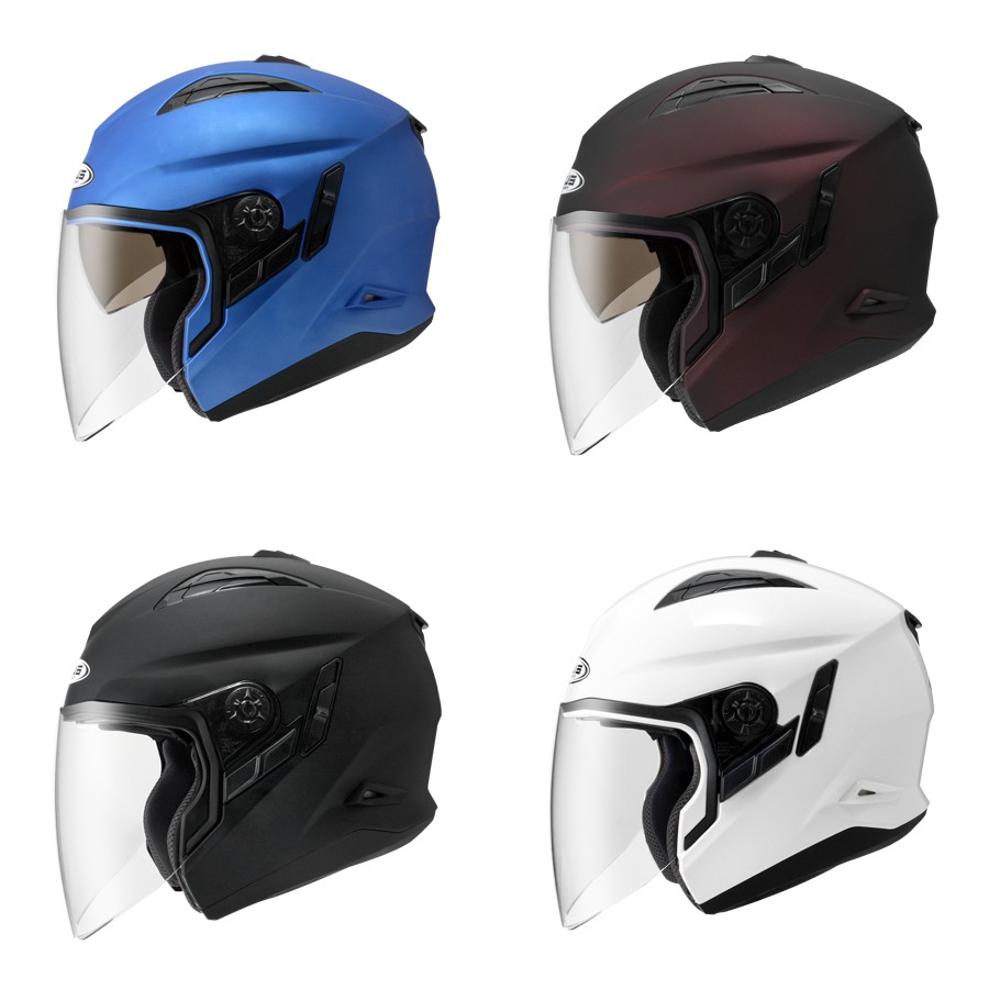 Zeus Swiss Lion Zs 613b 613 613b Half Cover 3 4 Cover Double Lens Helmet Shopee Malaysia