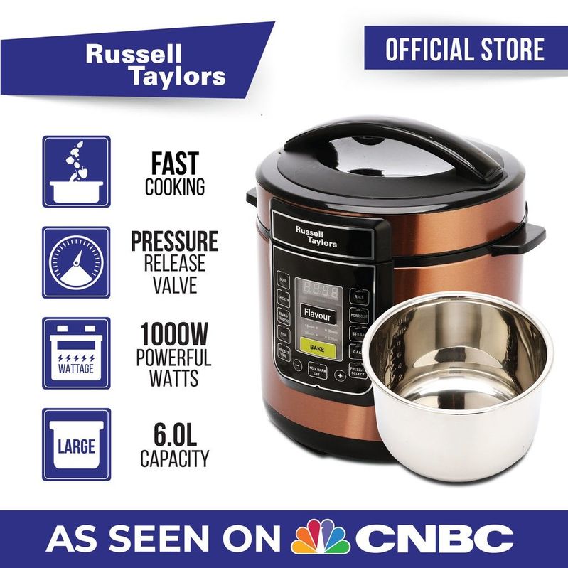 Russell Taylors Pressure Cooker Stainless Steel Pot Rice Cooker PC-60 ...