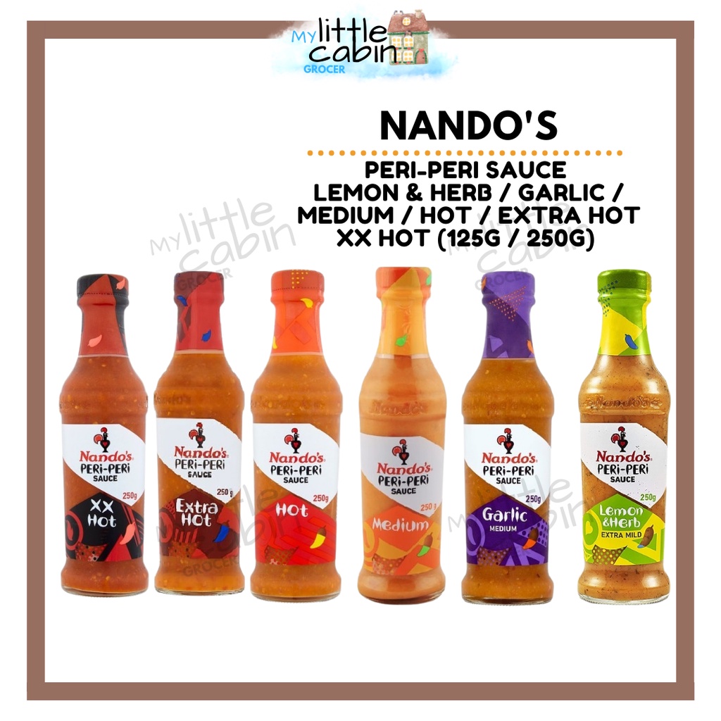 Nando's PeriPeri Sauce (Garlic / Lemon Herb / Medium / Hot / Extra Hot / XX Hot) [125g / 250g
