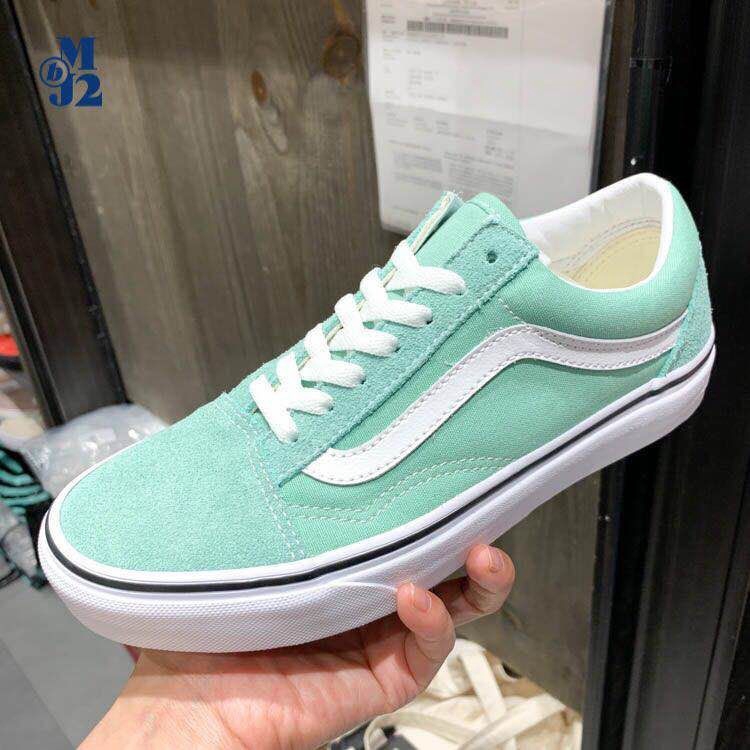 light green vans slip on