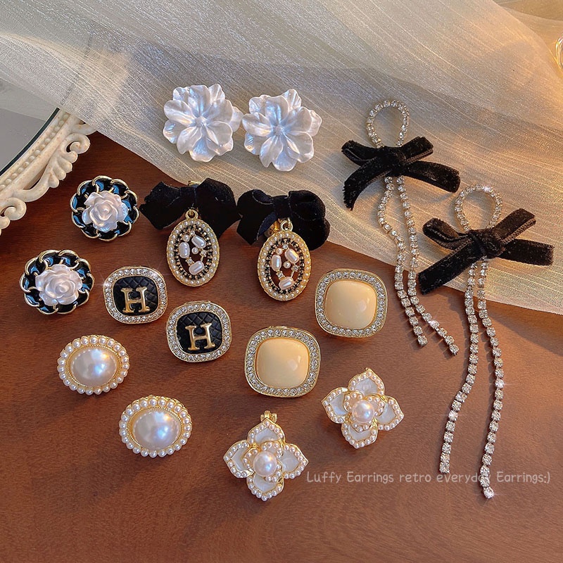 Muslim Korean-style ear clips high-end pearl ear clips for women without ear holes 2024 new trendy temperament net celebrity earrings niche all-match earrings summer