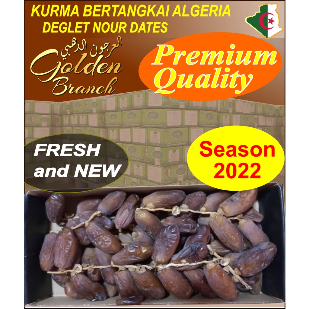 Premium 500G - Kurma Tangkai - Algeria Segar & Semulajadi - Fresh