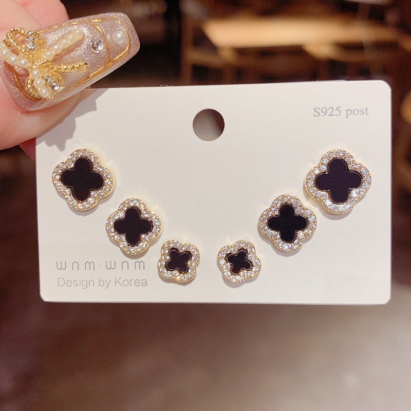 [Leaf Cottage] Ready Stock ^Code 112: 3in1 set 4 Leaf Clover Earring