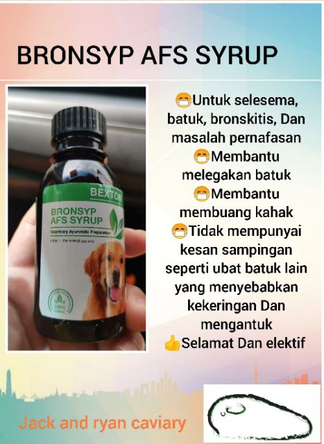 Bronsyp Syrup Ubat Batuk Untuk Haiwan Shopee Malaysia