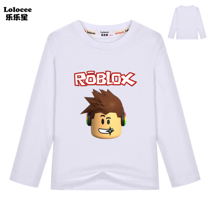 Spring Kid Boys Baby Roblox T Shirt Long Sleeve Children Cartoon Tee Costume Shopee Malaysia - boys shirts roblox korean childrens clothing summer new baby