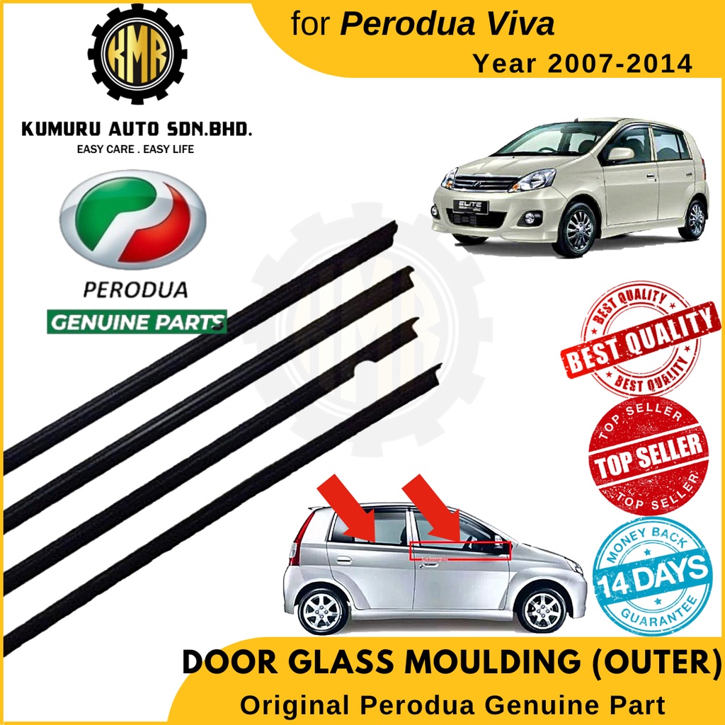Original Genuine Outer Door Glass Moulding Perodua Viva Pintu Cermin Getah Moulding Luar (1pc