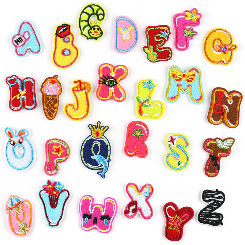 Embroidered cloth wholesale 26 letters of the alphabet stickers