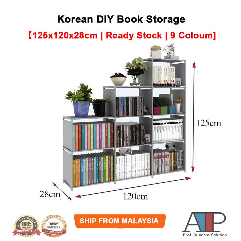 Korean DIY Book Storage Shelf 5 Tier with 9 Columns Bookcase Shopee