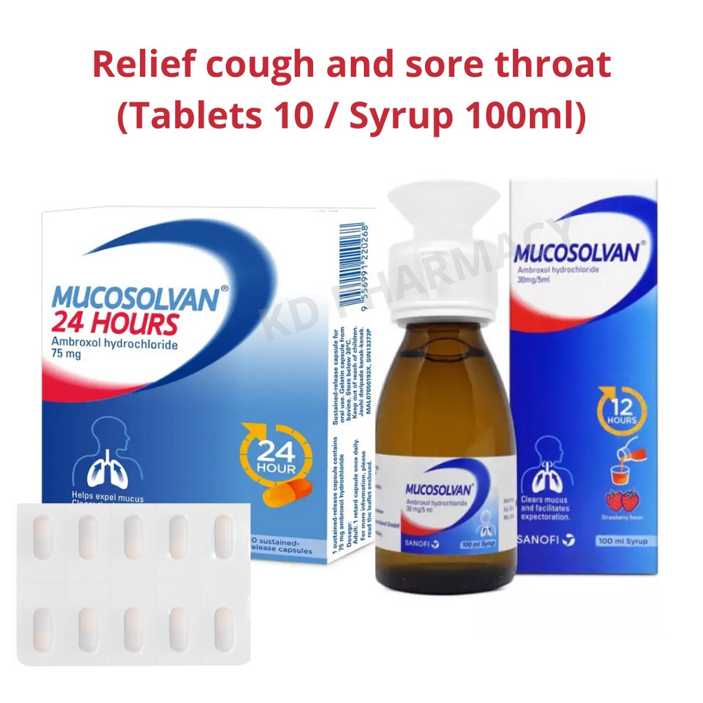 Sanofi Mucosolvan Ambroxol Hydrochloride Syrup 30mg 100ml Capsules 75mg 10 Tabs Ubat Batuk Sakit Tekak Shopee Malaysia