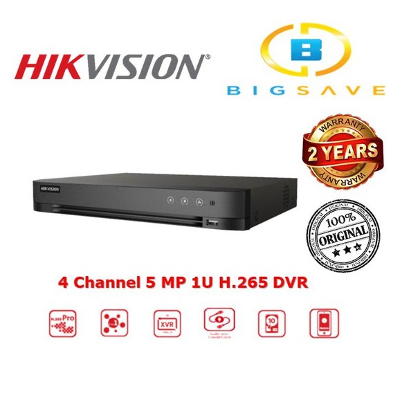 Hikvision 4ch 4 Channel 5mp Ds 74huhi K1 E 1u H 265 Dvr Shopee Malaysia