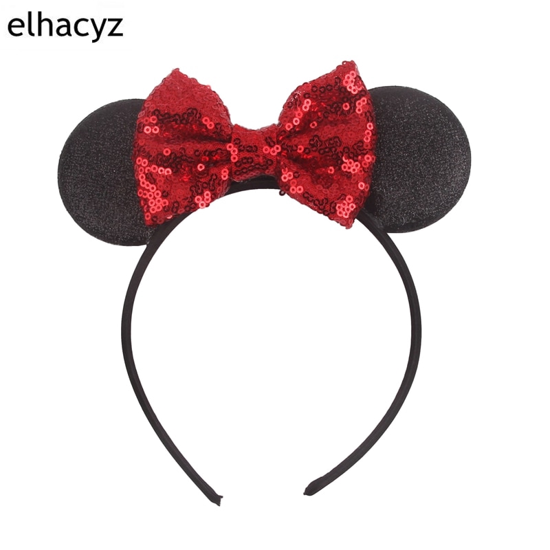 4 Sequin Minnie Hair Bow Hairband Diy Hair Accessories Headband