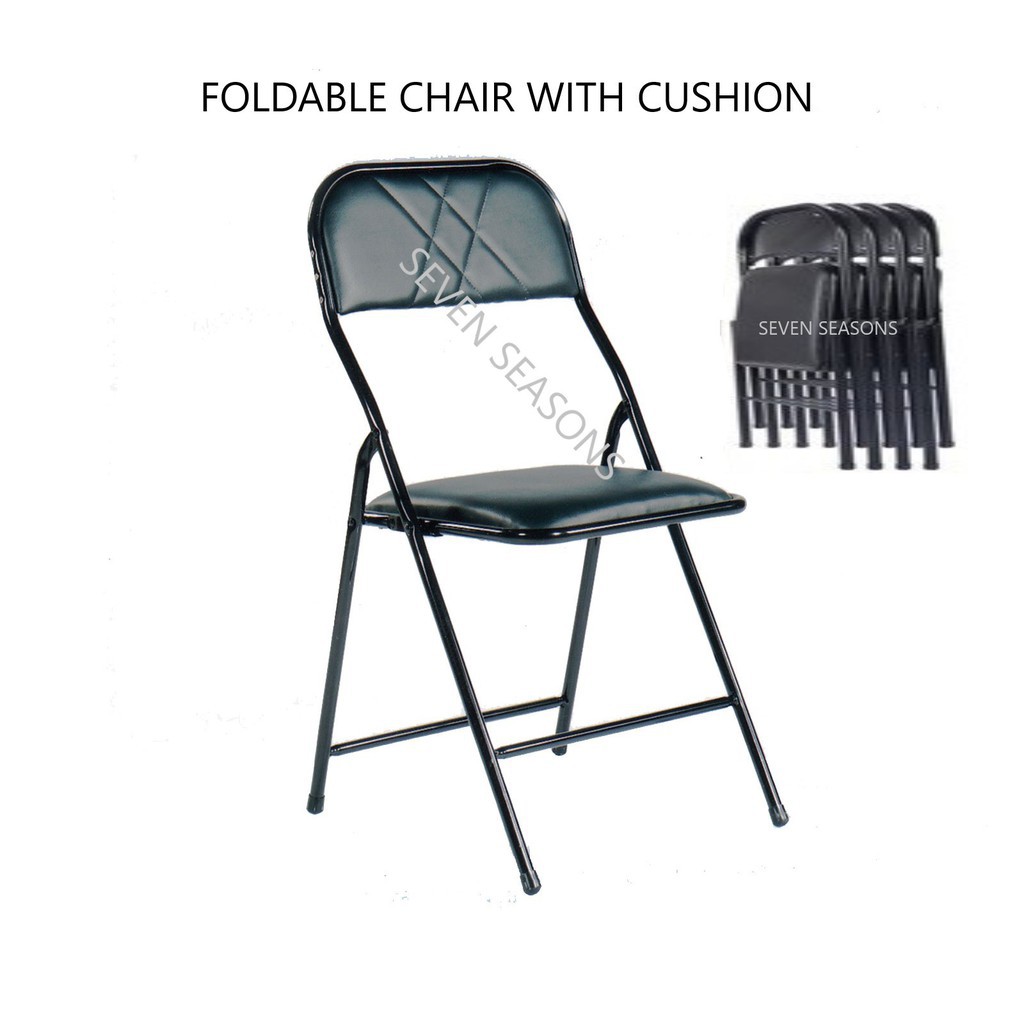 KERUSI LIPAT RELAX CHAIR WITH CUSHION FOLDABLE FOLDING STEEL CUSHION