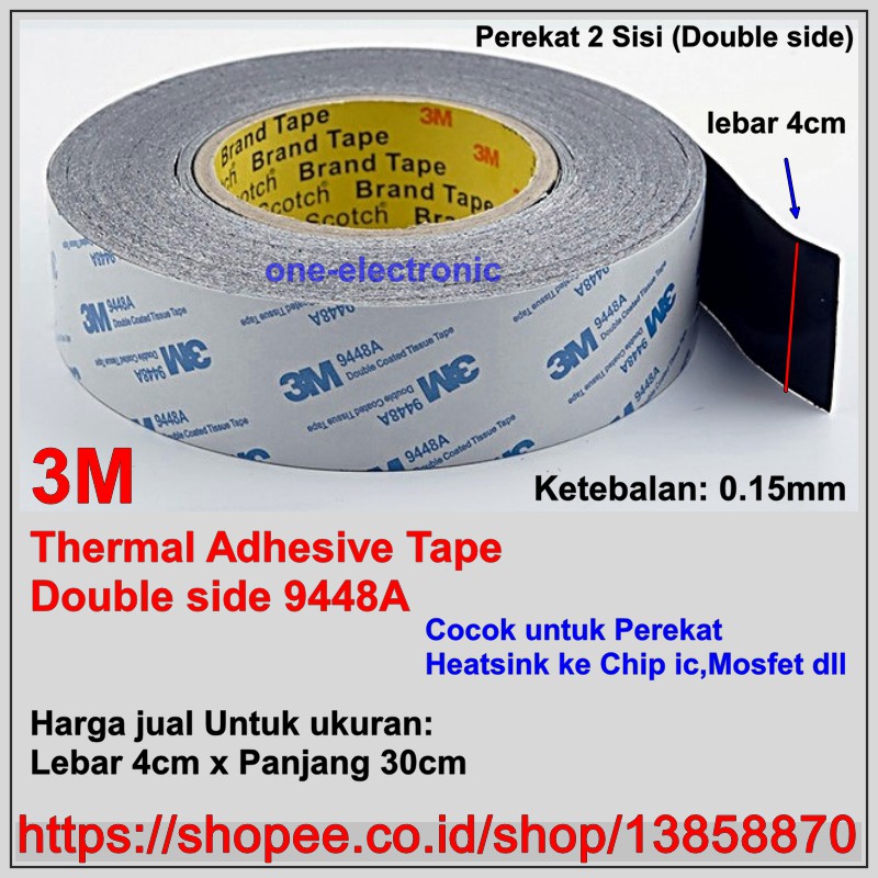 30X4Cm 3M Thermal Adhesive 3M Double Sided Tape 9448A Heatsink Adhesive