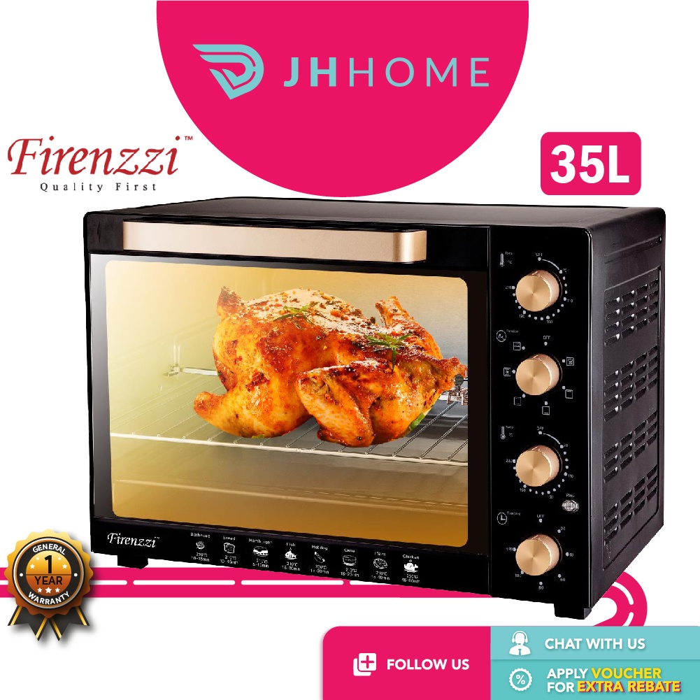 Firenzzi Electric Oven 6 Cooking Function (60L/50L/35L) TO-3035/TO-3050/TO-3060/TO-4050