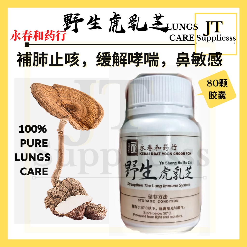 LUNGS CARE🔥80BIJI🔥PURE Tiger Milk Mushroom Capsules永春和 野生虎乳芝正品Pure