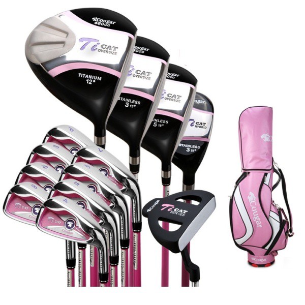 Cougar Golf Club Beginner Full Set for Women(White Pink Bag) Shopee