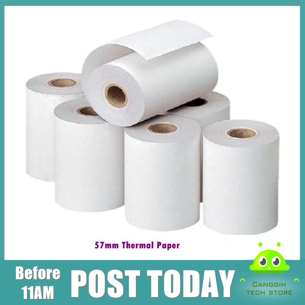 10 Rolls 5840mm Thermal Receipt Paper Roll Kertas Resit Mesin Printer 58mm Srs Topup Pos 9668