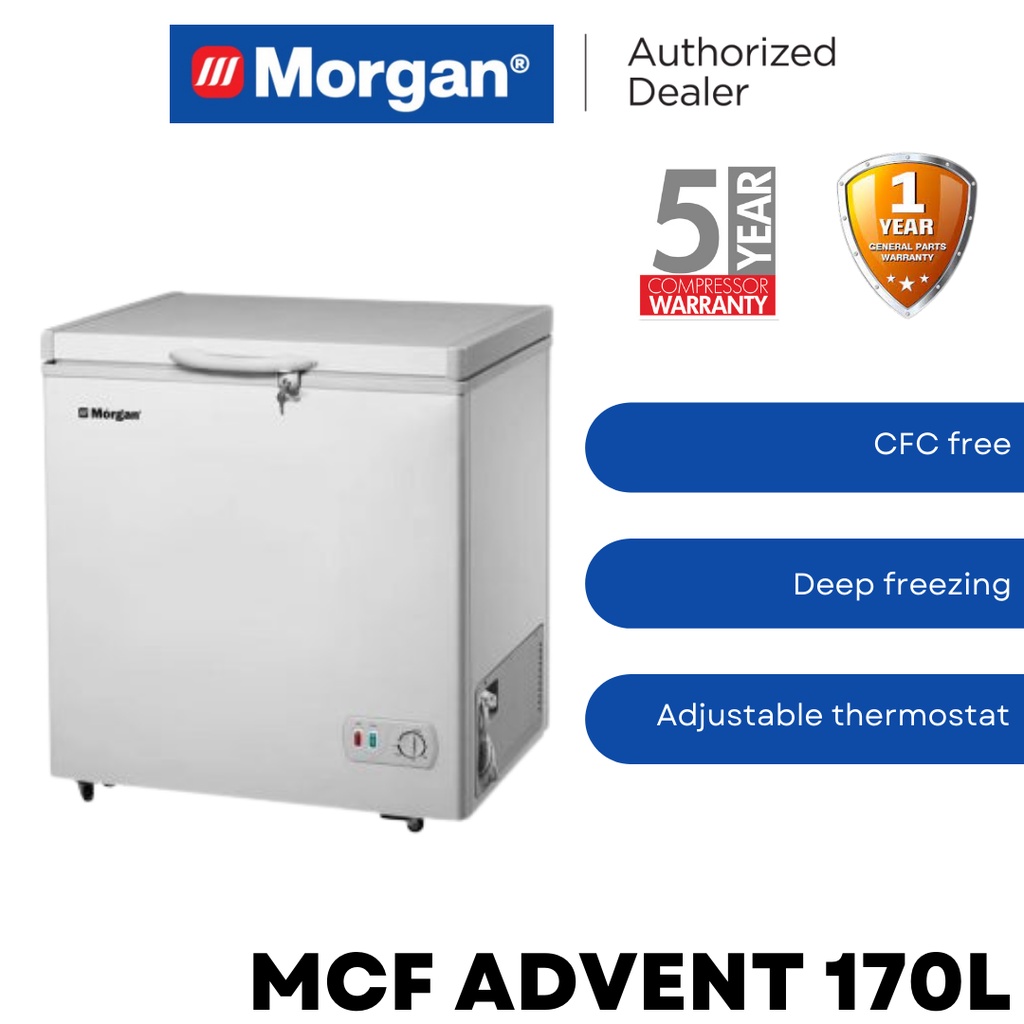 Morgan Chest Freezer with Chiller Function Net Capacity 158L MCF-ADVENT170L / MCF-EVEREST15 / Free Key Lock & Basket