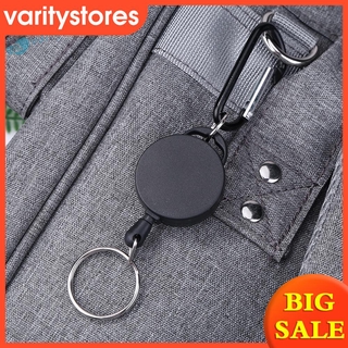 Retractable Keychain Badge Holder Recoil Ring with Clip 19.7in Steel Wire 