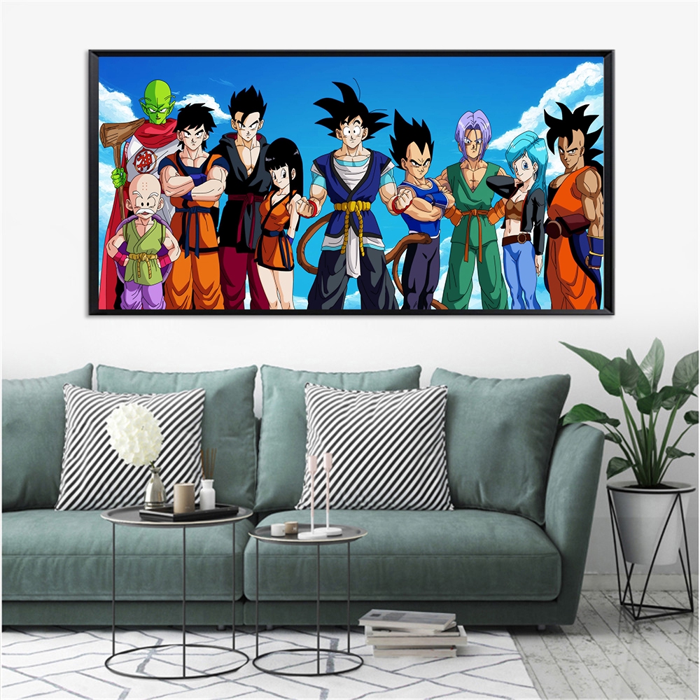 Dragon Ball Poster Goku Movie Anime Wall Art Japanese Big Canvas Painting Kids Room Decor Wall Pictures Home Decor Super Saiyan Shopee Malaysia