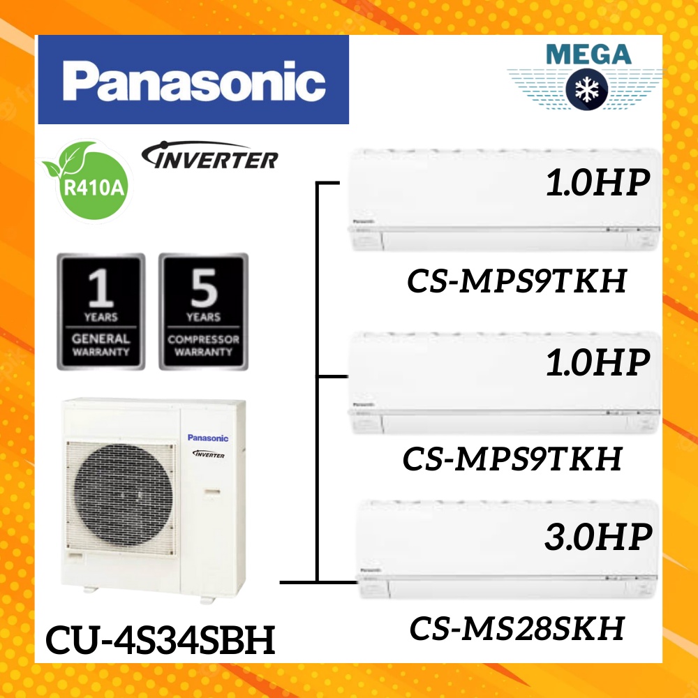 PANASONIC MULTI-SPLIT AIR COND R410a INVERTER [ OUTDOOR 3.5HP ...