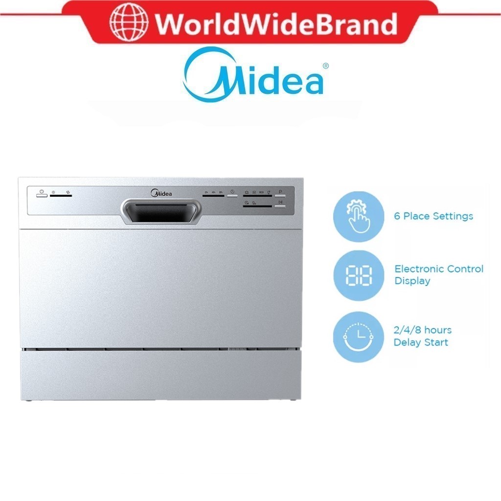 Midea WQP6-3607 Tabletop Dishwasher With 6 Place Settings