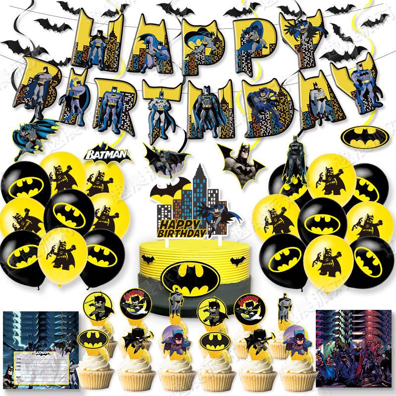 DC Superhero Batman Theme Happy Birthday Party Decoration Set Cake Topper  Balloons Banner Party Needs Scene Layout Baby Boy Gift FFHG Banners |  Shopee Malaysia