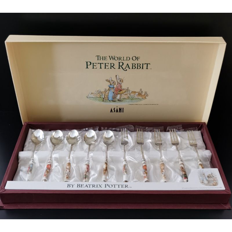 ASAHI - 10 Pieces The World Of Peter Rabbit Cutlery Set in Original Box ...
