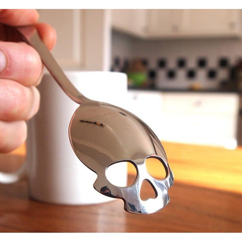 Stainless Coffee Spoon Skull Shape Spoon Sugar Dessert Tea Spoon