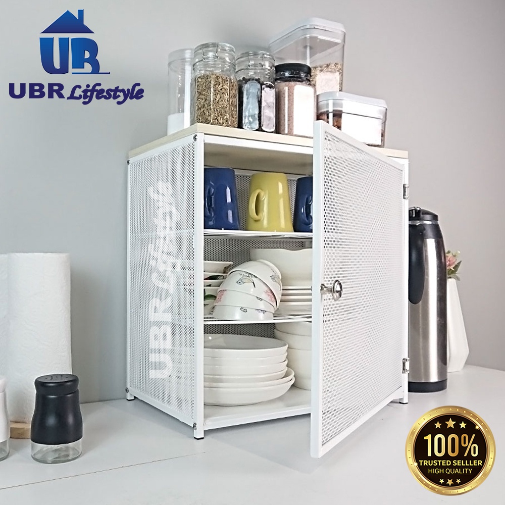 Multipurpose Cupboard Kitchen Storage Toilet Rack Metal Nordic Style Rak Dapur