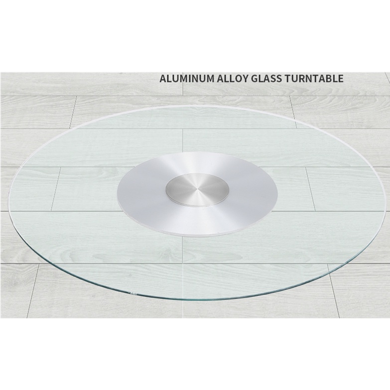 60CM Lazy Susan Tempered Glass Top Swivel Plate For Dining Table Turn