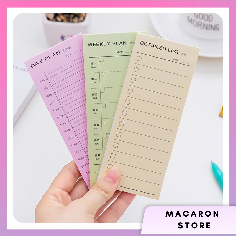 Daily Planner Memo Pad Weekly Monthly Schedule Planner To do list