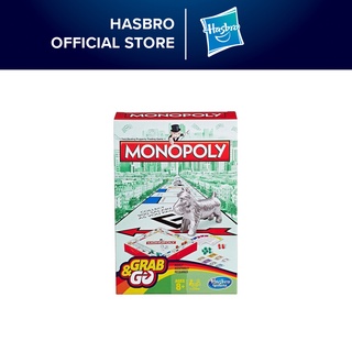 MONOPOLY GRAB AND GO;Portable 2-Player Game; Fun Travel Game for Children Aged 8 and Up