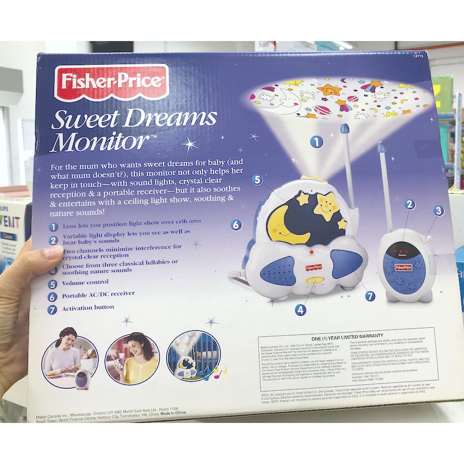 Fisher Price Baby Safety Sweet Dreams Monitor Ceiling Light Show