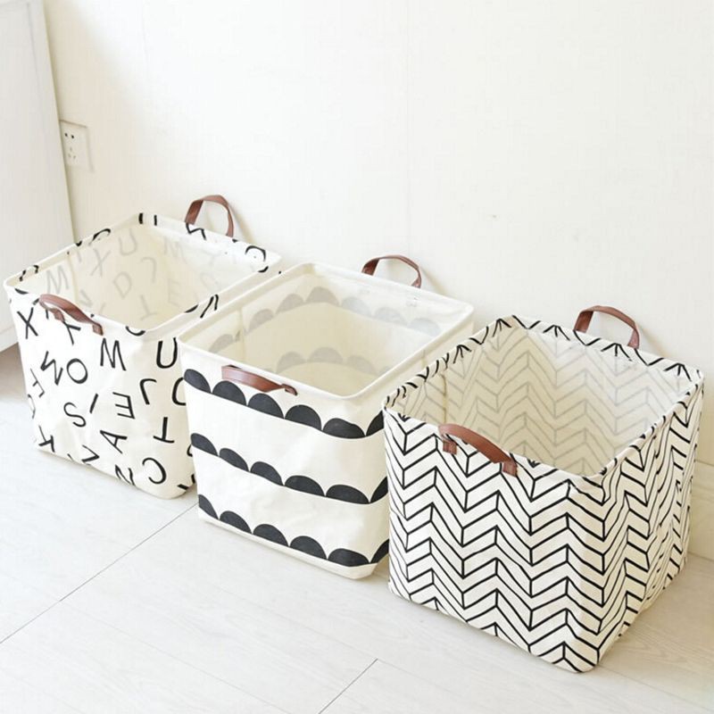 Cotton Linen Foldable Laundry Buckets Bakul Baju Kotor Cotton Linen Foldable Laundry Buckets Bakul Baju Kotor