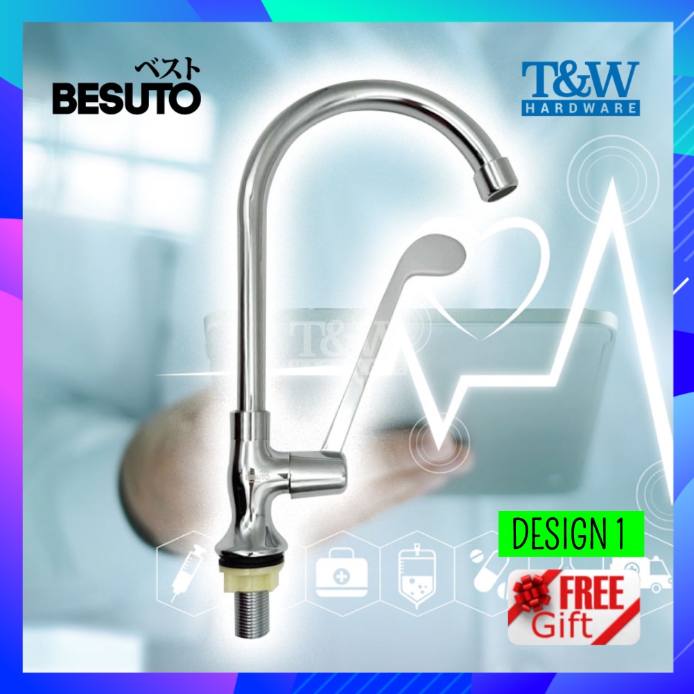 BESUTO 1/2" 15mm Extended Single Lever Medical Pillar Mounted Long