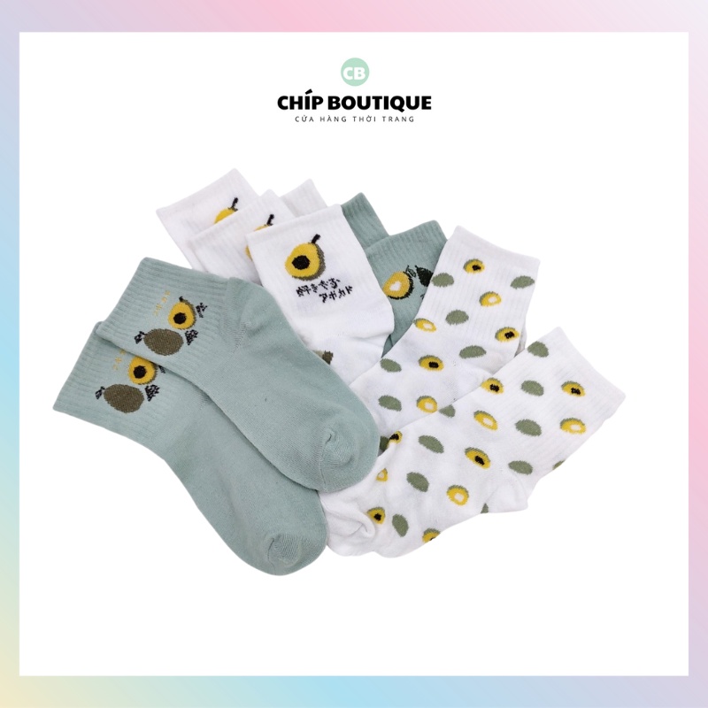 Korean style high-neck socks, cute avocado-shaped high-neck socks - Chip Boutique