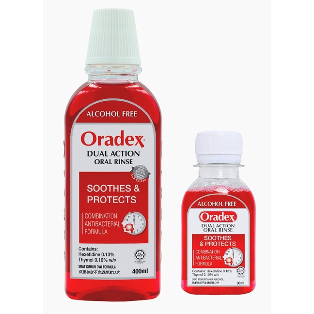 Oradex Dual Action Oral Rinse Soothes And Protect 400ml X 2 Bottles