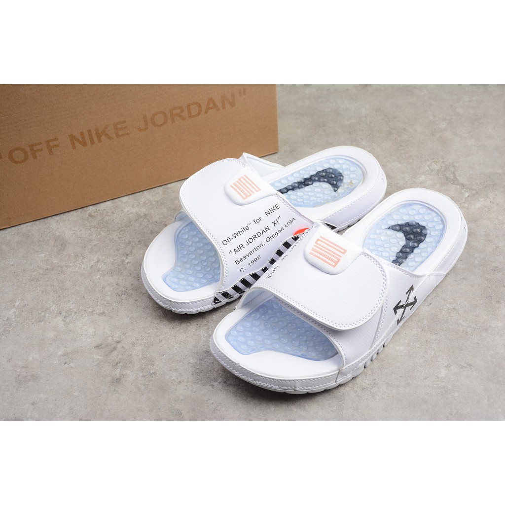 off white nike flip flops