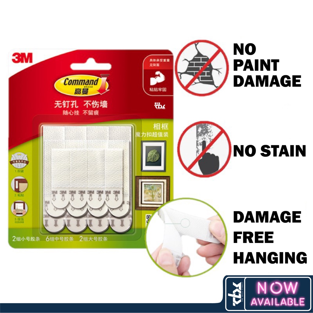 3M Command Wall Adhesive Assortment Frame Hanging Removable Strips