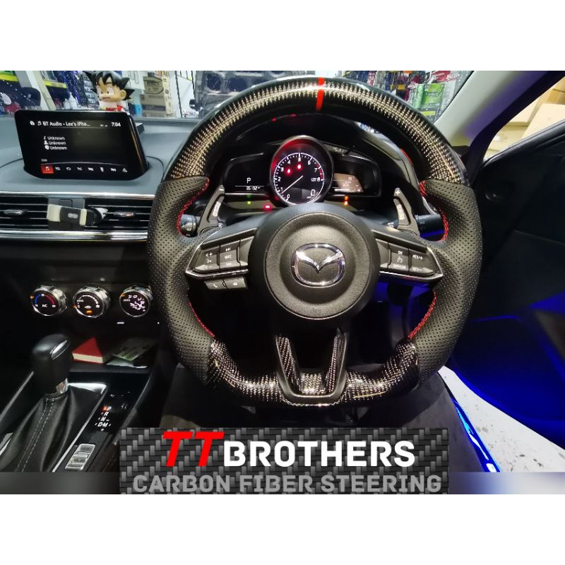 Mazda 3 carbon fiber steering wheel 3k carbon Shopee Malaysia