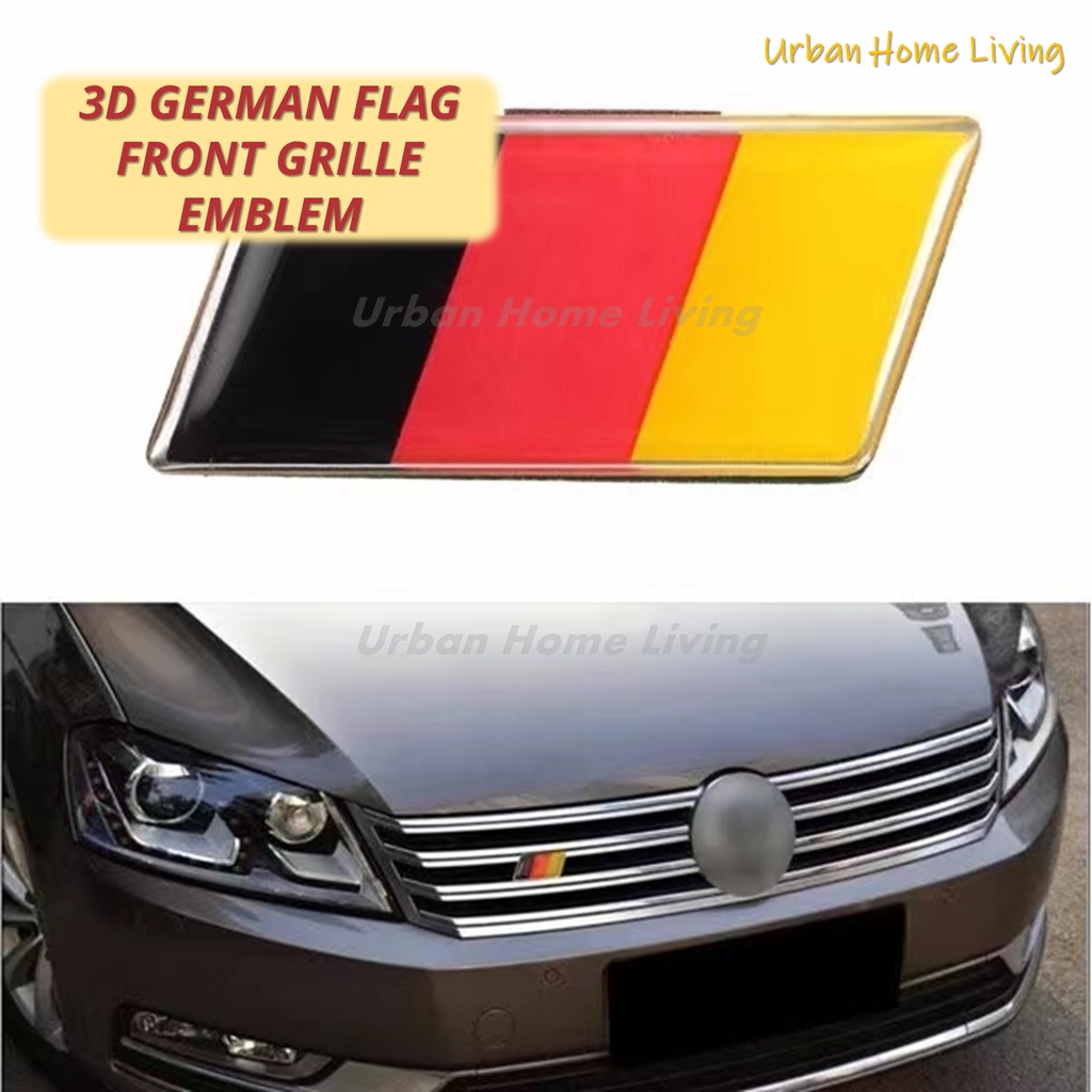 3D German Flag Front Grille Emblem Badge For Volkswagen Golf Polo Audi [Ready Stock]